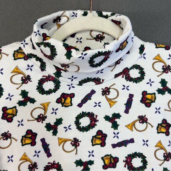 Vintage High Sierra Turtle Neck Christmas wreath xl 100 percent cotton - Picture 1 of 9